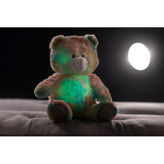 Teddies Snílek medvěd duhový plyš 40cm na baterie se světlem se zvukem v sáčku Teddies Snílek medvěd duhový plyš 40cm na baterie se světlem se zvukem v sáčku