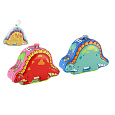 Wiky Pokladnička dinosaurus plechová se zámkem 18x13cm, 3 barvy