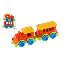 Teddies Vláček/Mašinka s vagónkem plast v síťce 10x11cm