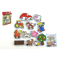 Teddies Vodolepky Moje první zvířátka farma pěnová sada se síťkou 12ks v krabici 19x27x5cm