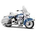Maisto - HD - Motocykl - 1966 FLH Electra Glide, modro-bílá, série 44, blister box, 1:18
