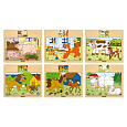 Woody Puzzle na desce "Mašinka" - zvířata s mláďaty