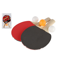 Teddies Sada stolní tenis/ping pong pálky dřevěné 2ks + míčky 3ks v blistru 19x30cm Teddies Sada stolní tenis/ping pong pálky dřevěné 2ks + míčky 3ks v blistru 19x30cm