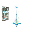 Mikrofon karaoke modrý plast na baterie se světlem se zvukem v krabici 17x34x7cm