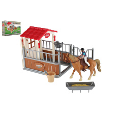 Teddies Sada farma kůň s doplňky plast v krabici 30x20x7,5cm