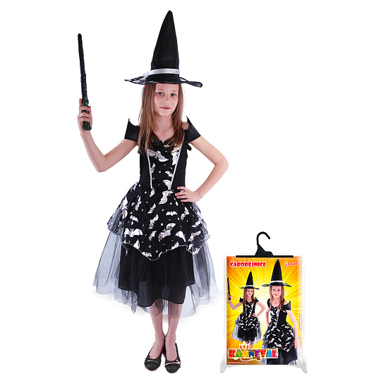 Rappa Dětský kostým netopýrka čarodějnice/Halloween (S)