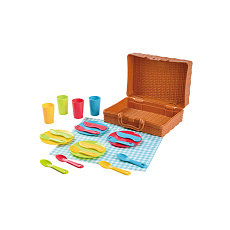 Piknikový košík se sadou nádobí plast 22ks 24x18x8cm 24m+