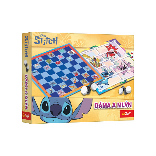 Dáma a Mlýn Lilo & Stitch společenská hra v krabici 29x19x4 cm