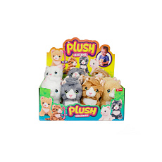 Kočka kotě sedící plyš 15cm 4 barvy 12ks v boxu 2m+
