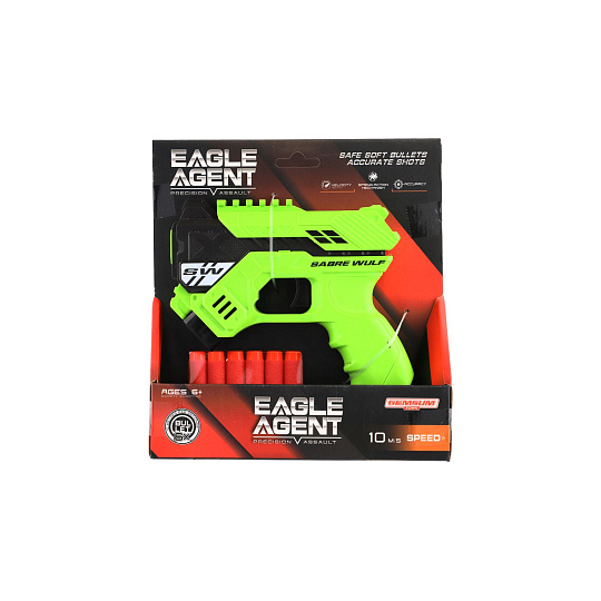 Teddies Pistole na pěnové náboje 16cm plast + 6ks nábojů