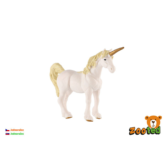 Jednorožec bílo-zlatý zooted plast 16cm 