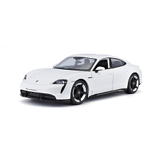 Bburago - Auta HOBBY, Porsche Taycan Turbo S, bílá, 1:24