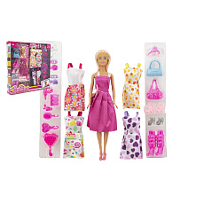 Teddies Panenka modelka plast 30 cm s oblečením s doplňky v krabici 32x33x6cm