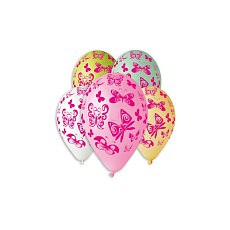 Smart Balloons Balonek nafukovací motýl 12'' průměr 30cm 5ks v sáčku