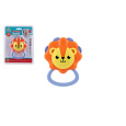 Chrastítko lev plast 9x11cm na kartě 0m+