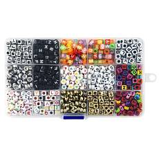 Rappa Sada korálků s písmeny 15 druhů v pořadači 10x17 cm