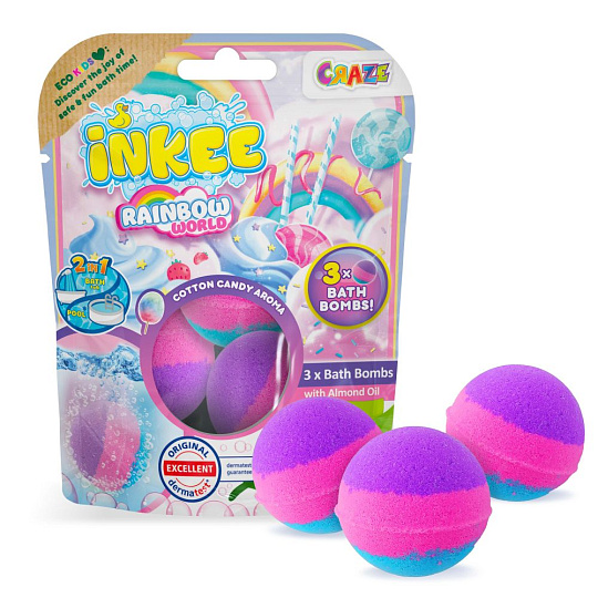 Amenity AB INKEE- Rainbow world 3x šumivá bomba
