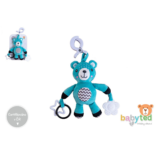 Medvídek babyted chrastítko plyš 30cm závěs na postýlku/kočárek na kartě v sáčku 0m+