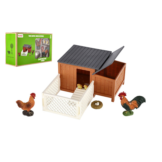 Kurník s výběhem plast s doplňky v krabici 25x16x9cm Kurník s výběhem plast s doplňky v krabici 25x16x9cm