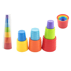 Teddies Kubus pyramida skládanka plast kulatá barevná 7ks v sáčku 12m+ Teddies Kubus pyramida skládanka plast kulatá barevná 7ks v sáčku 12m+