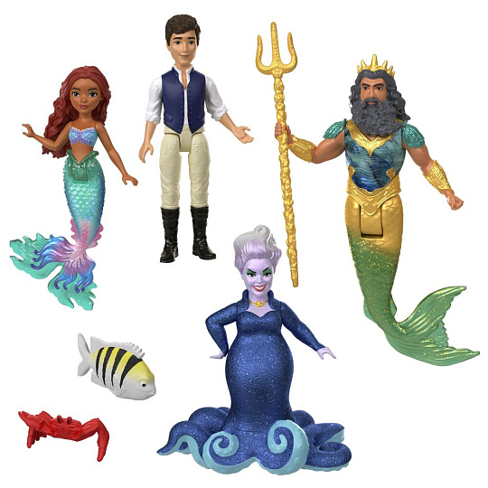 Mattel Malá mořská víla SADA 6KS MALÝCH PANENEK: MALÁ MOŘSKÁ VÍLA S KAMARÁDY