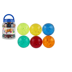 Teddies Míček/hopík barevný se třpytkami 3,2cm 6 barev