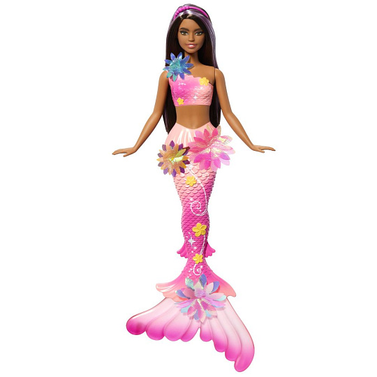 Mattel Barbie Kouzelná květinová mořská víla - tmavovláska
