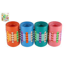 Hlavolam věž/Stojánek na tužky plast 10cm 4 barvy v krabičce 7x11x6,5cm