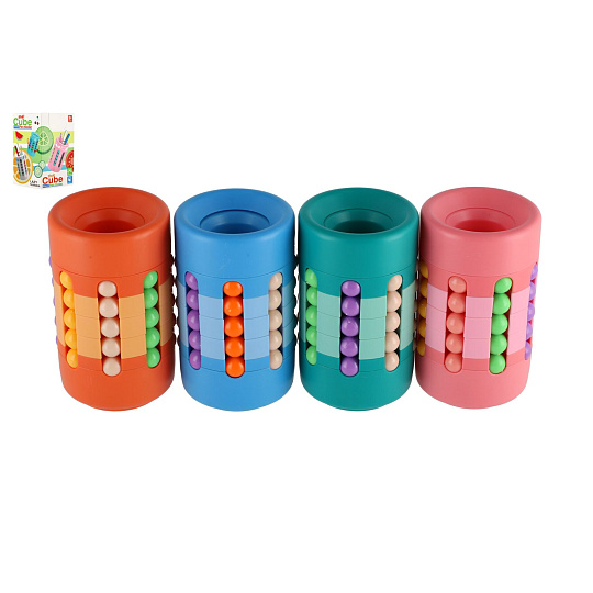 Teddies Hlavolam věž/Stojánek na tužky plast 10cm 4 barvy v krabičce 7x11x6,5cm