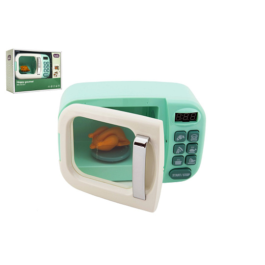 Mikrovlnná trouba s doplňkem plast 20x13cm na baterie se světlem se zvukem v krabici 29x22x12cm 18m+ Mikrovlnná trouba s doplňkem plast 20x13cm na baterie se světlem se zvukem v krabici 29x22x12cm 18m+