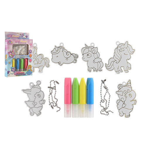 Teddies Kreativní sada vymaluj si svůj přívesek jednorožec v krabici 13x21cm