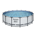 Bestway Nadzemní bazén kulatý Steel Pro MAX, kartušová filtrace, schůdky, plachta, průměr 4,88m, výška 1,22m