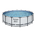 Bestway Nadzemní bazén kulatý Steel Pro MAX, kartušová filtrace, schůdky, plachta, průměr 4,88m, výška 1,22m