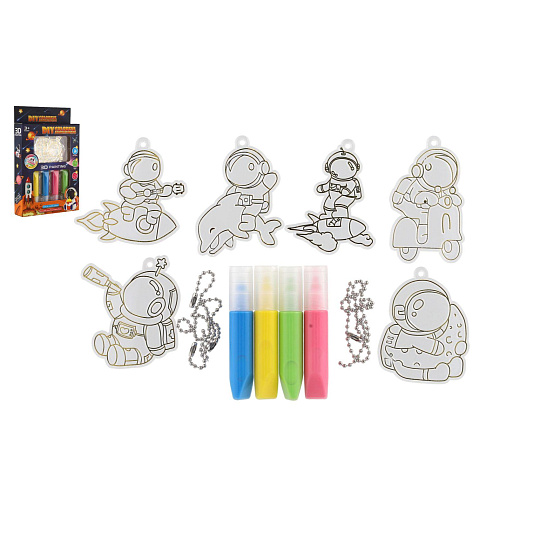 Teddies Kreativní sada vymaluj si svůj přívesek vesmír v krabici 13x21cm
