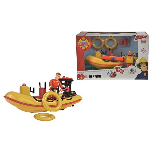 simba Dickie figurka Požárník Sam + záchranný člun Neptun 20cm