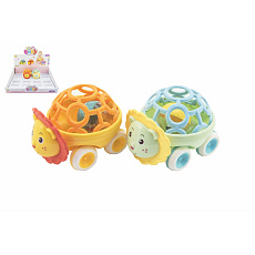 Teddies Chrastítko autíčko zvířátko plast 14cm 2 barvy na volný chod