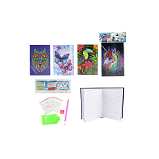 Teddies Kreativní sada diamantový deník 14,5x21cm s nalepovacími diamanty 4 druhy