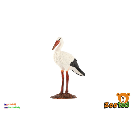 Čáp bílý zooted plast 9cm 