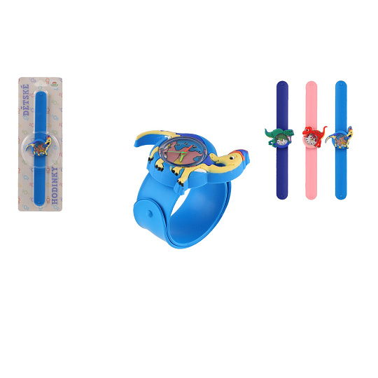 Teddies Hodinky dětské samonavíjecí dinosaurus silikon 22cm 3 druhy