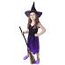 Rappa Dětský kostým fialový s kloboukem čarodějnice/Halloween (M)
