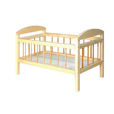 Postýlka pro panenky dřevo velká 58,5x33x37,5 cm v sáčku