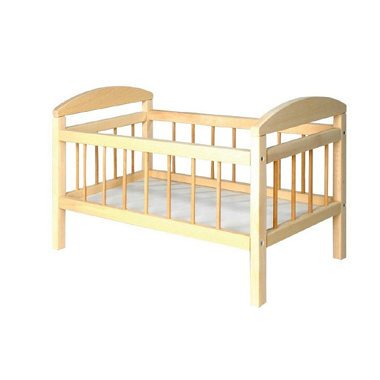 Postýlka pro panenky dřevo velká 58,5x33x37,5 cm v sáčku