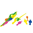 Teddies Hra ryby/rybář plast 3ks+prut 50cm asst 2 barvy v síťce