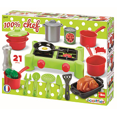 Ecoiffier Role play Ecoiffier Vařič s nádobím velká sada