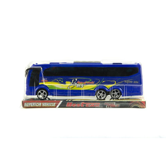 Teddies Autobus plast 25cm na setrvačník asst 2 barvy