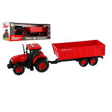 Traktor Zetor s valníkem plast 36cm na setrvačník na bat. se světlem se zvukem v krabici 39x13x13cm