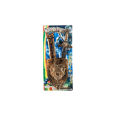 Meč se štítem a pouzdrem plast 55cm na kartě 25x57cm