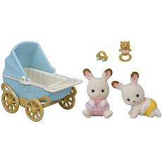 Sylvanian Families 5432 Dvojčata Chocolate králíků s kočárkem