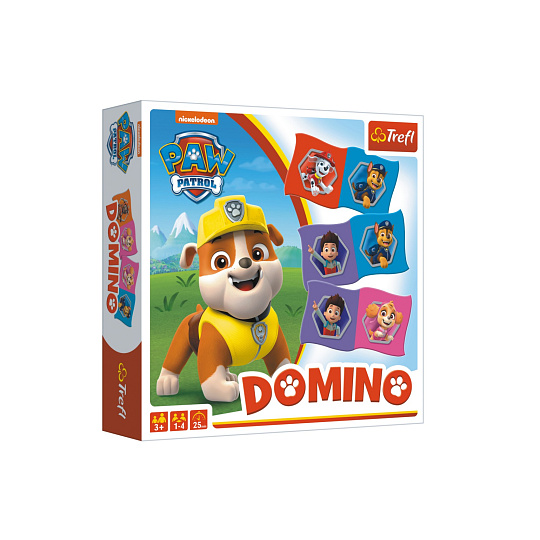 Trefl Domino papírové Paw Patrol/Tlapková patrola 28 kartiček společenská hra v krabici 20x20x5cm