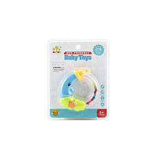 Teddies Chrastítko měsíc plast 11cm 2 barvy na kartě 0+